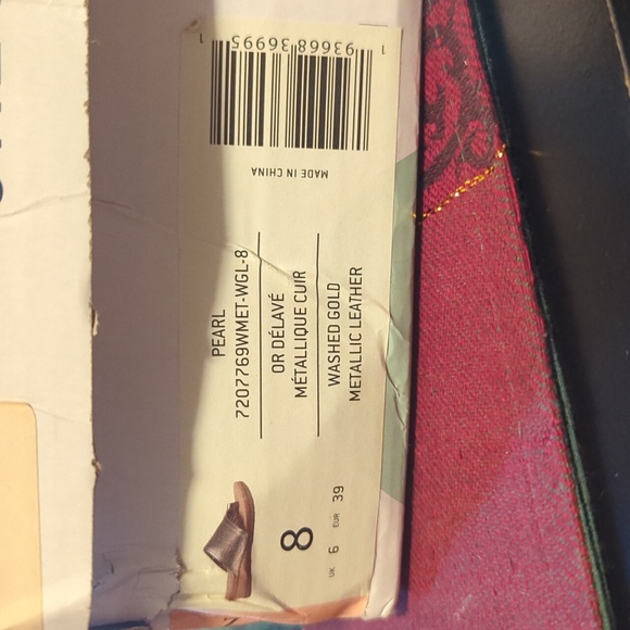 Earth Origins Pearl wedge sandals Women's 8 M Gold Metallic leather NEW NWB - Picture 10 of 10